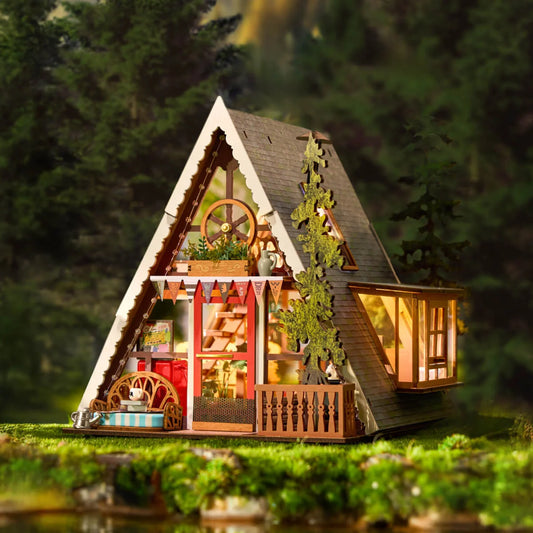 Rolife A-Frame Cabin DIY Miniature House Kit (DG181) | 1:18 Scale