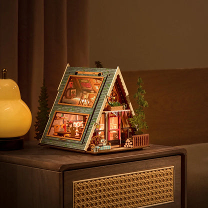 Rolife A-Frame Cabin DIY Miniature House Kit (DG181) | 1:18 Scale