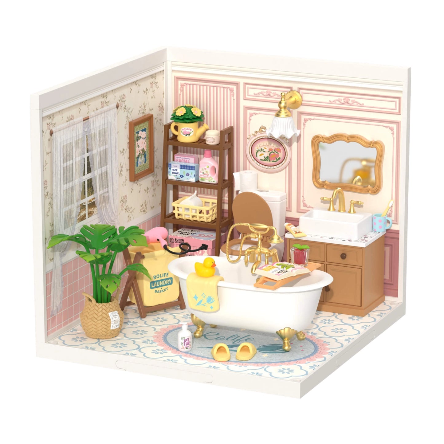 Rolife Super Creator Pop Bubble Bathroom DIY Miniature House (DW014B) | 1:24 Scale