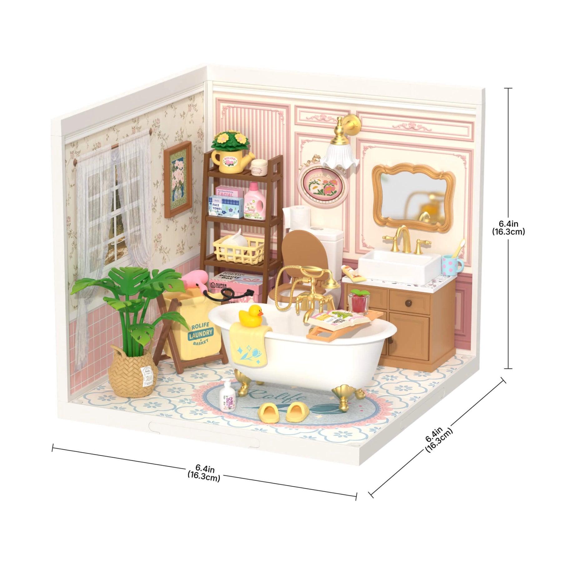 Rolife Super Creator Pop Bubble Bathroom DIY Miniature House (DW014B) | 1:24 Scale