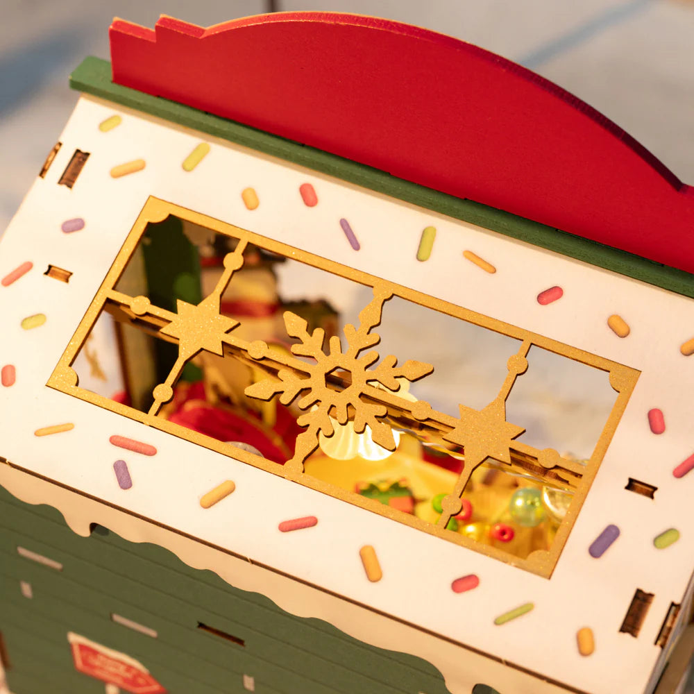 Rolife Christmas Candy Stand DIY Miniature House Kit (DS043) | LED Light