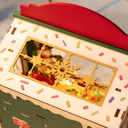 Rolife Christmas Candy Stand DIY Miniature House Kit (DS043) | LED Light