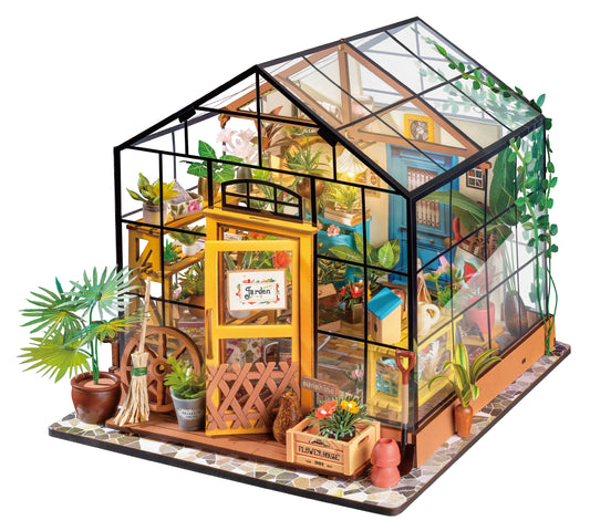 Robotime 1:24 DIY Mini Dollhouse Miniature Kit Model Cathy's Flower House DG104