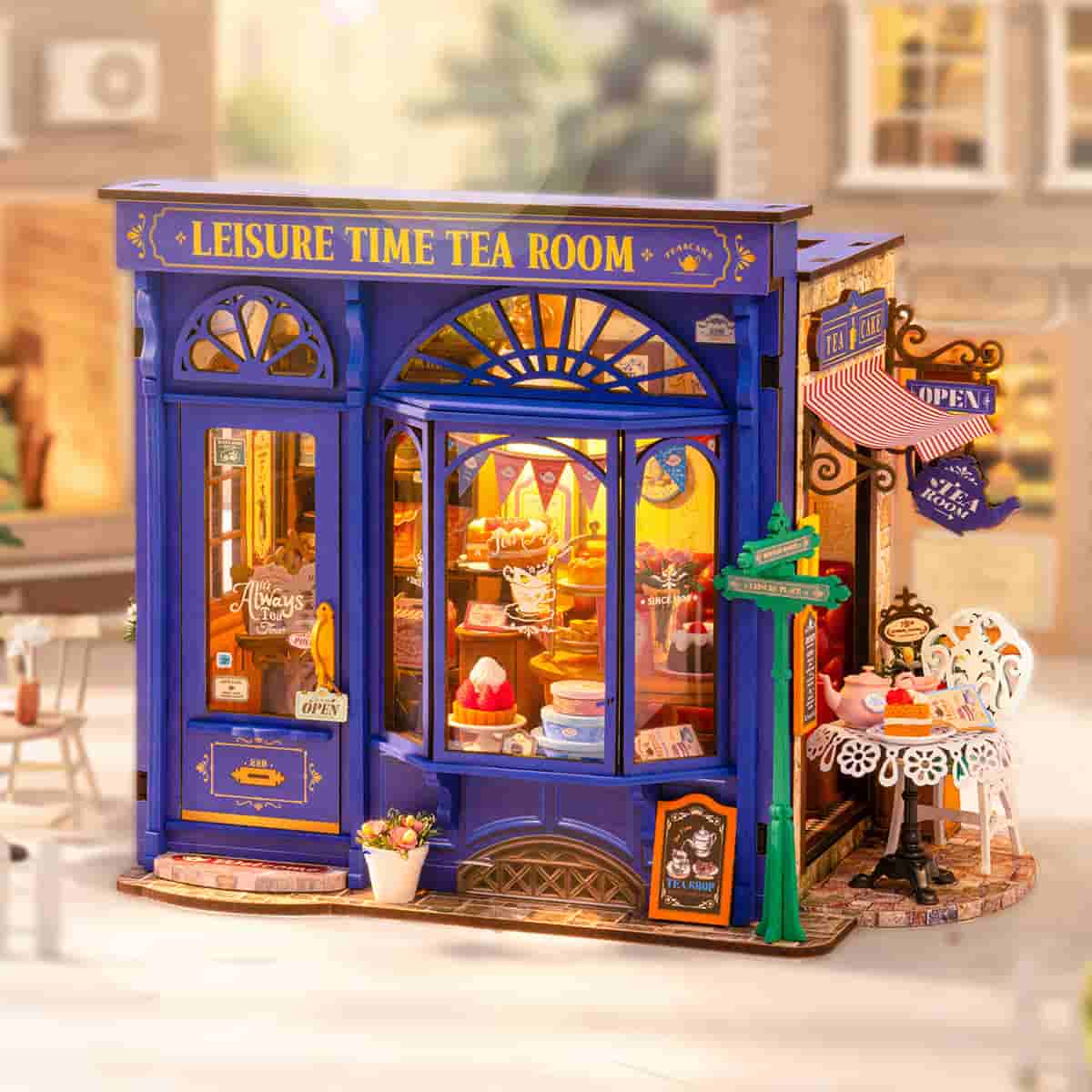 Rolife Leisure Time Tea Room DIY Miniature House Kit (DG171) | 1:16 Scale