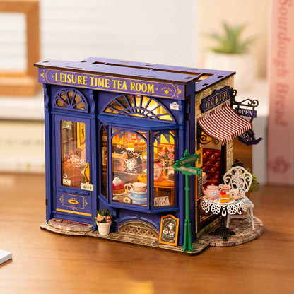 Rolife Leisure Time Tea Room DIY Miniature House Kit (DG171) | 1:16 Scale