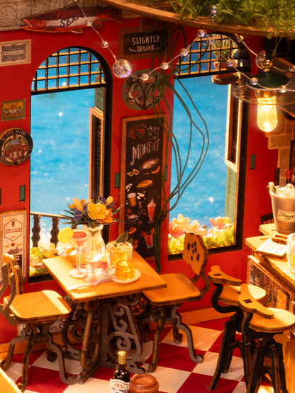 Rolife Cheers Bar & Dining DIY Miniature House Kit (DG173) | 1:18 Scale