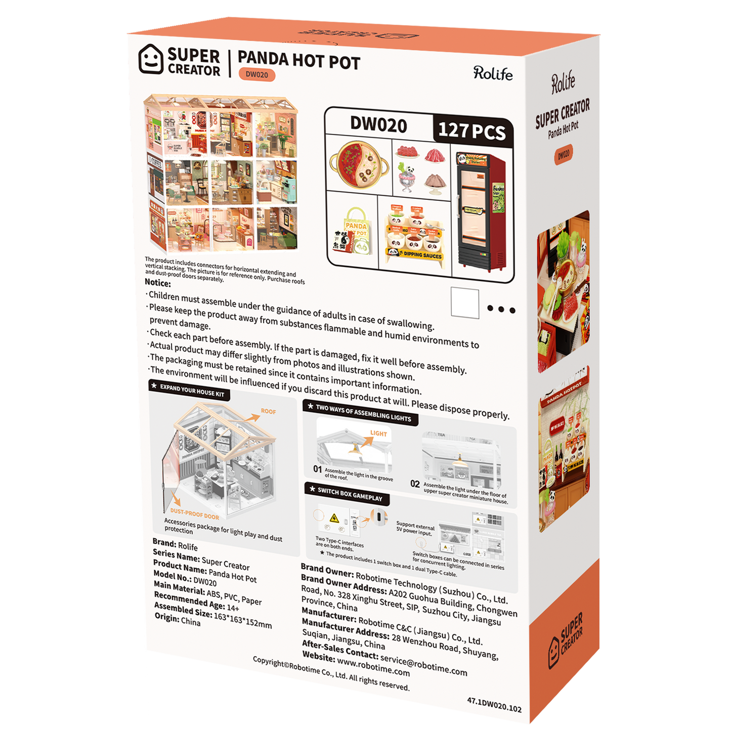 Rolife Super Creator Panda Hot Pot DIY Miniature House (DW020) | 1:24 Scale