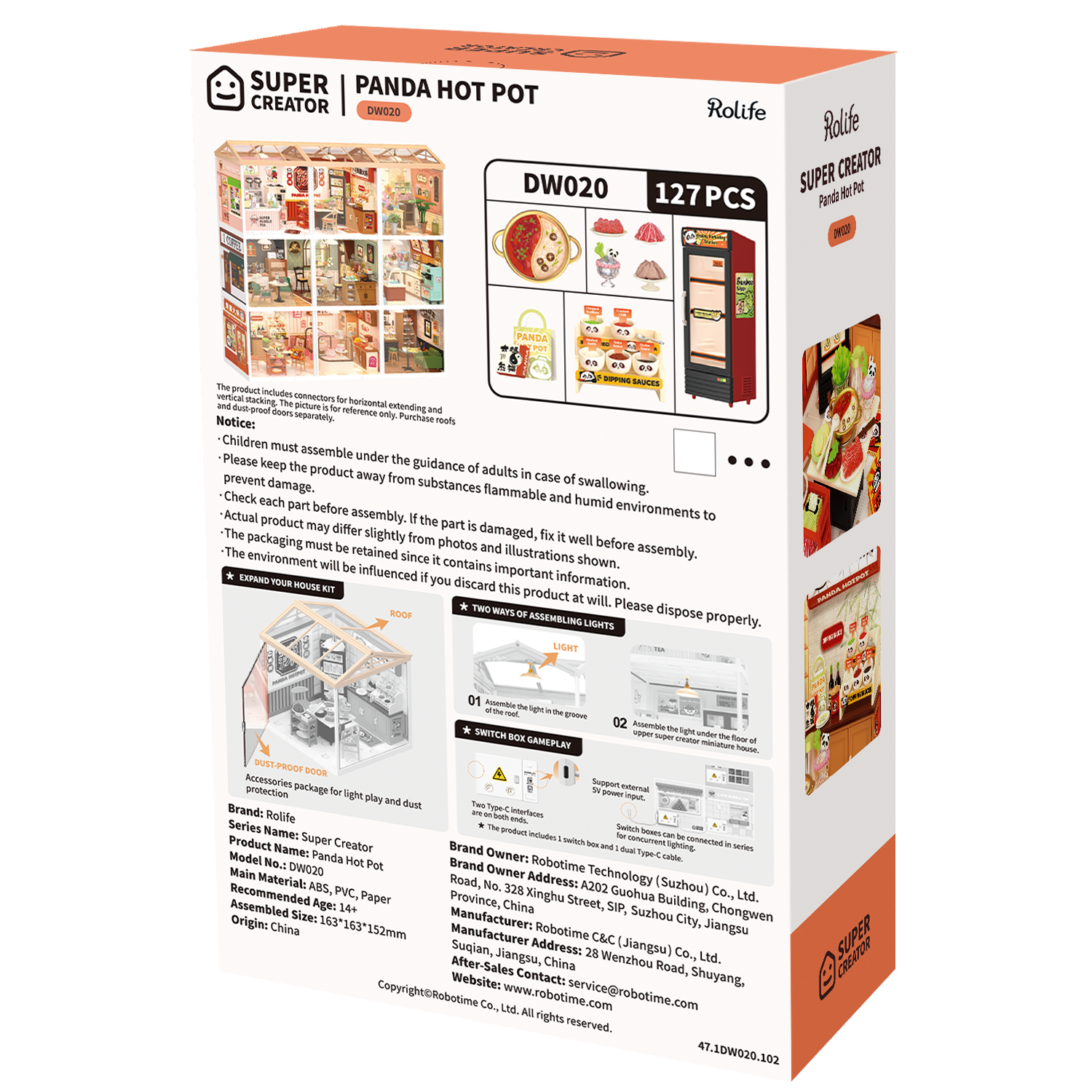 Rolife Super Creator Panda Hot Pot DIY Miniature House (DW020) | 1:24 Scale