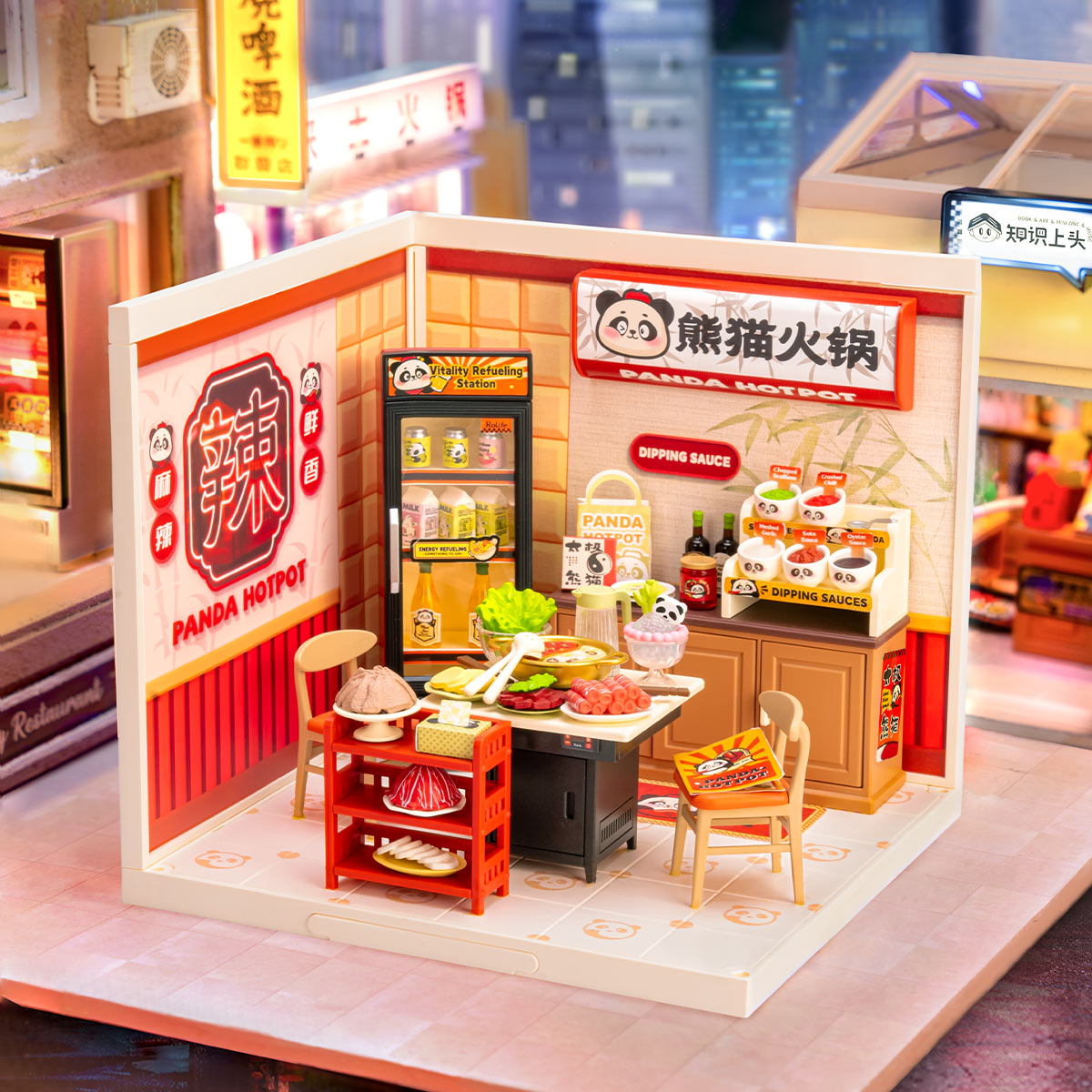 Rolife Super Creator Panda Hot Pot DIY Miniature House (DW020) | 1:24 Scale