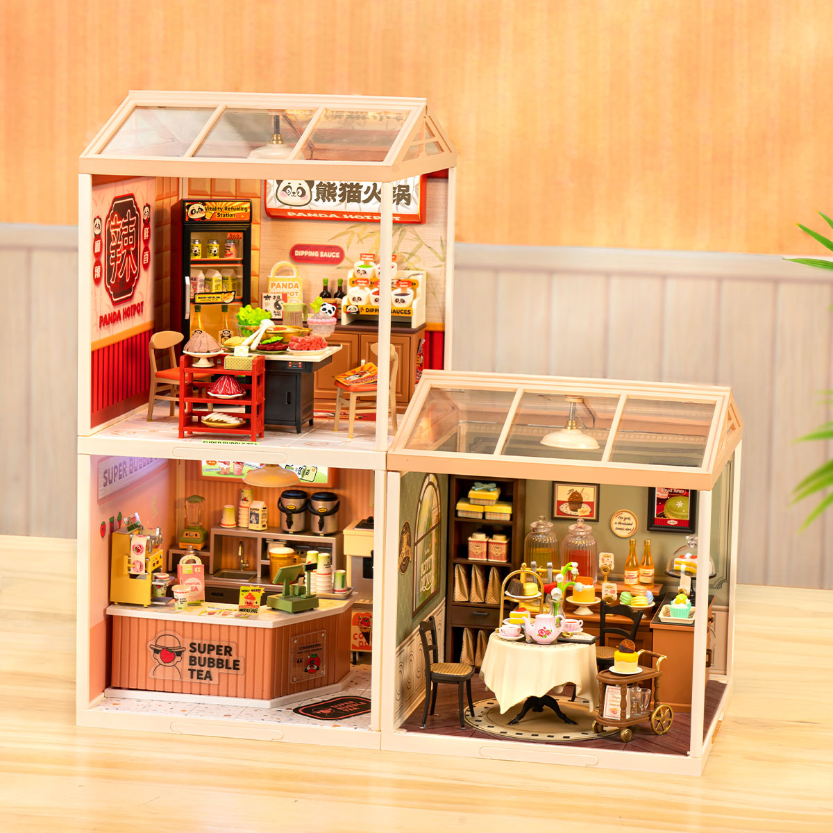 Rolife Super Creator Panda Hot Pot DIY Miniature House (DW020) | 1:24 Scale