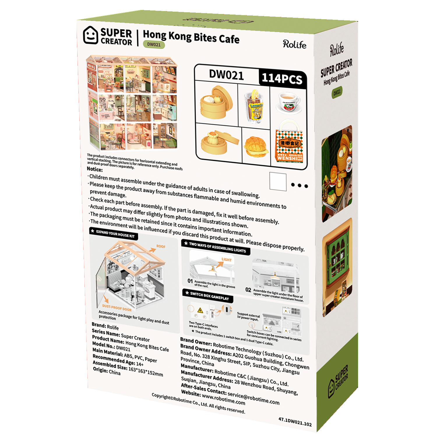 Rolife Super Creator Hong Kong Bites Cafe DIY Miniature House (DW021) | 1:24 Scale