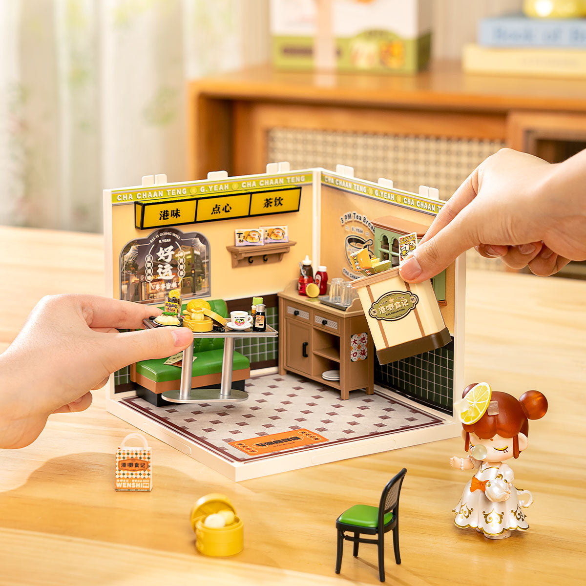 Rolife Super Creator Hong Kong Bites Cafe DIY Miniature House (DW021) | 1:24 Scale