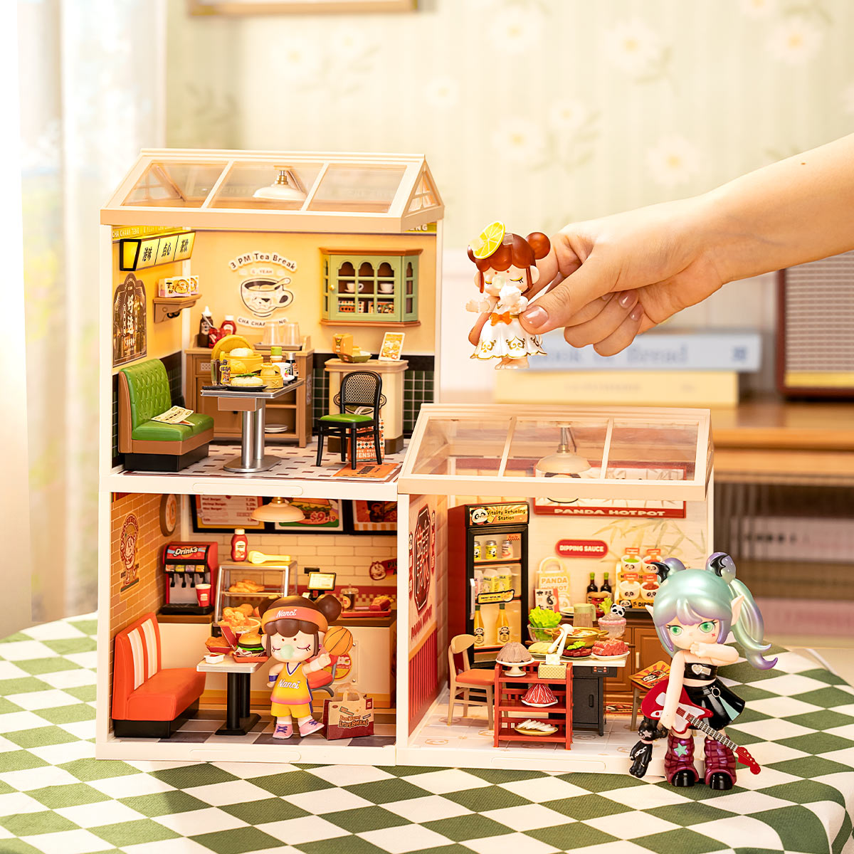 Rolife Super Creator Hong Kong Bites Cafe DIY Miniature House (DW021) | 1:24 Scale