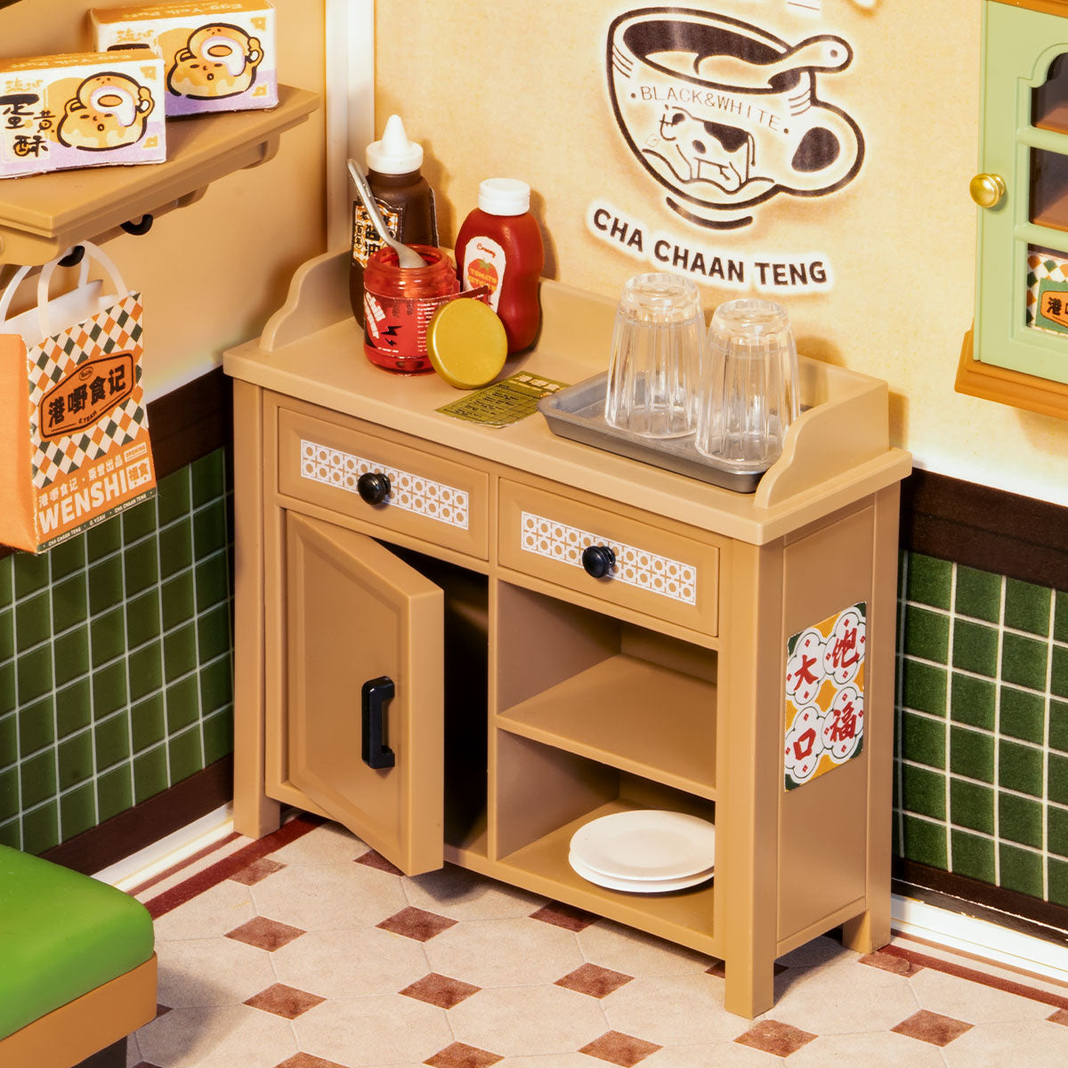 Rolife Super Creator Hong Kong Bites Cafe DIY Miniature House (DW021) | 1:24 Scale