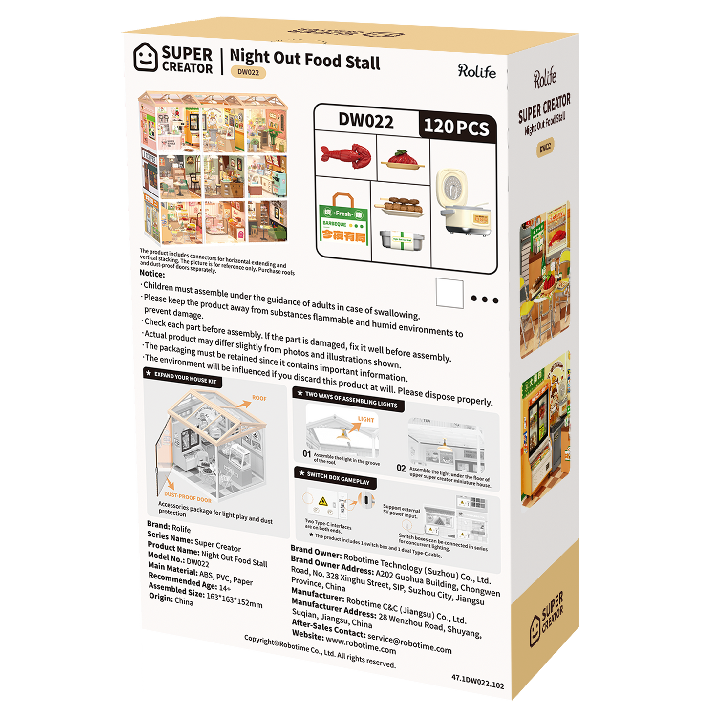 Rolife Super Creator Night Out Food Stall DIY Miniature House (DW022) | 1:24 Scale