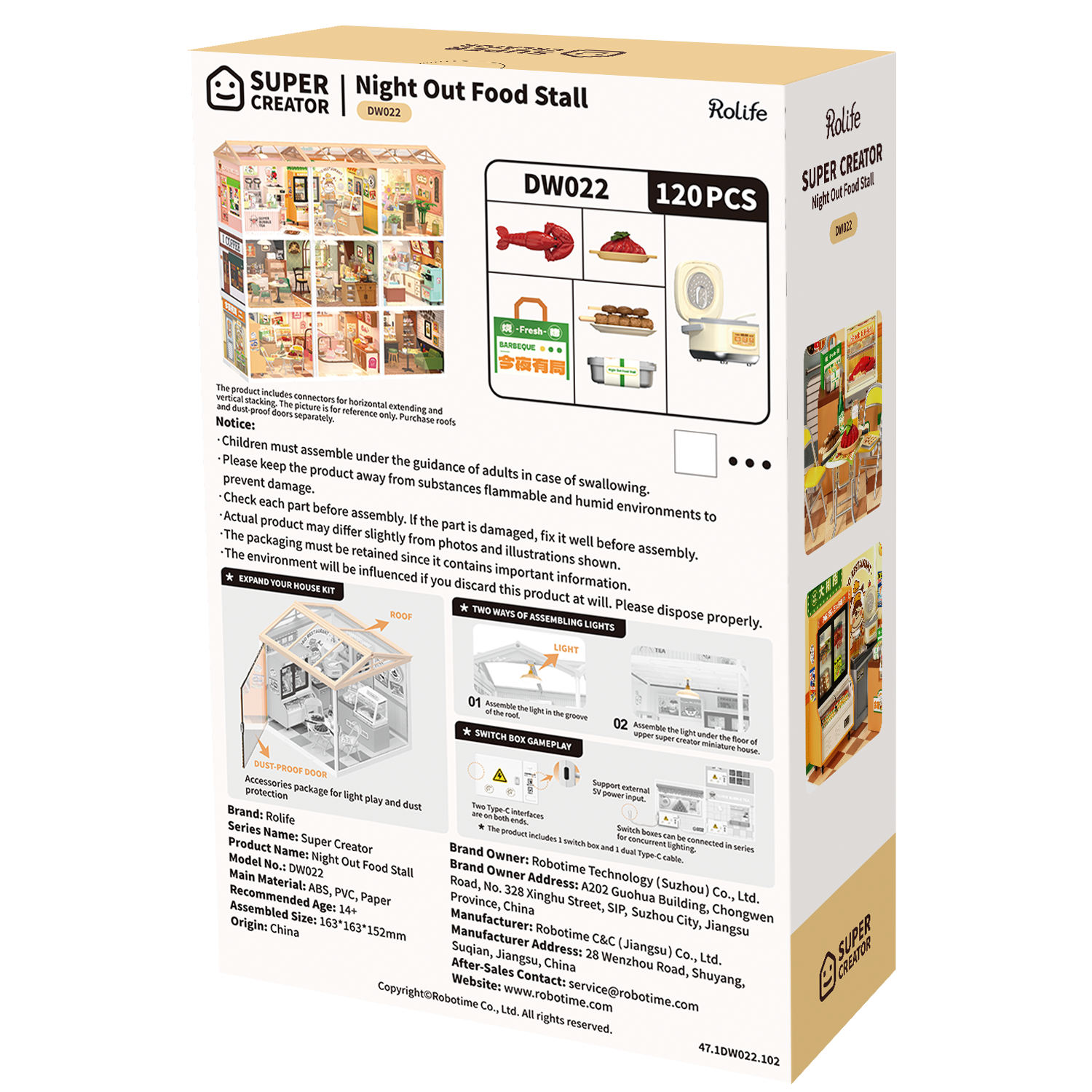 Rolife Super Creator Night Out Food Stall DIY Miniature House (DW022) | 1:24 Scale