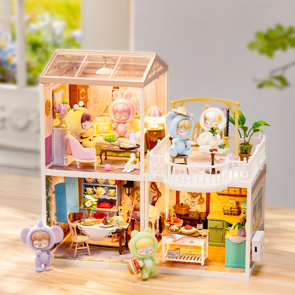 Rolife Super Creator Holiday Tea Time DIY Miniature House (DW023) | 1:24 Scale