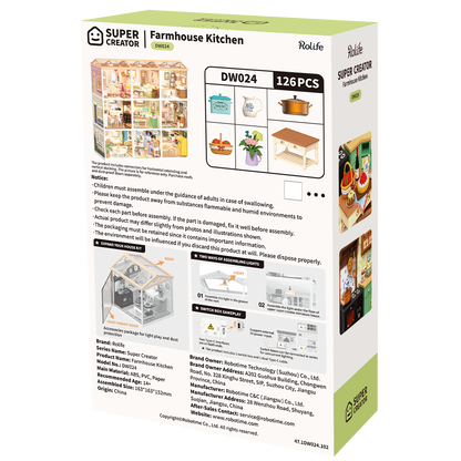 Rolife Super Creator Farmhouse Kitchen DIY Miniature House (DW024) | 1:24 Scale