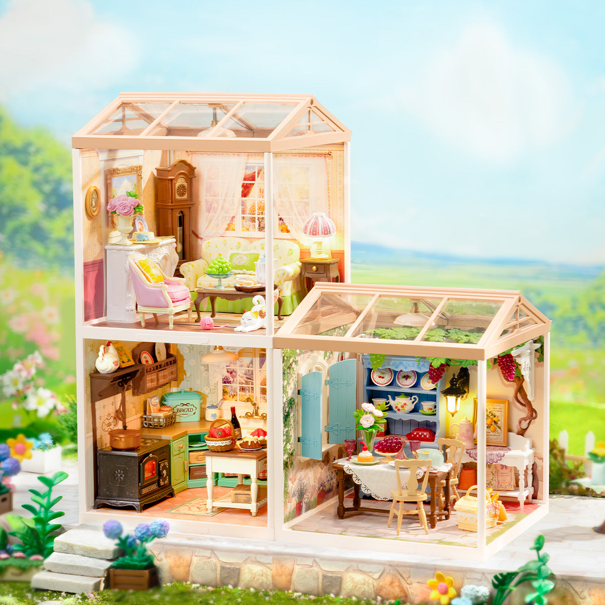Rolife Super Creator Farmhouse Kitchen DIY Miniature House (DW024) | 1:24 Scale