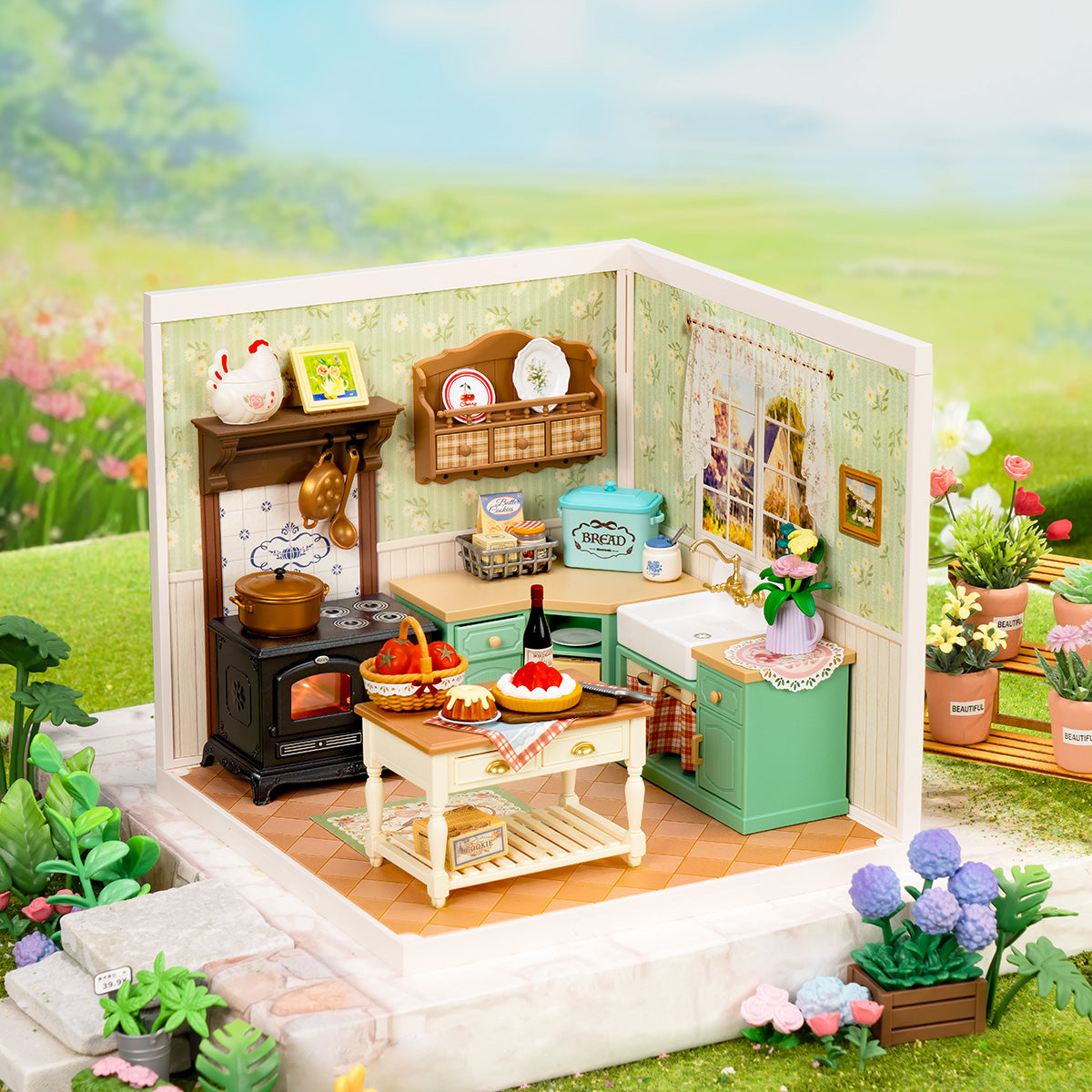 Rolife Super Creator Farmhouse Kitchen DIY Miniature House (DW024) | 1:24 Scale