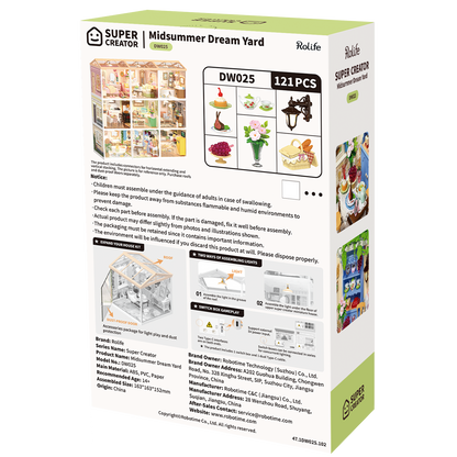 Rolife Super Creator Midsummer Dream Yard DIY Miniature House (DW025) | 1:24 Scale