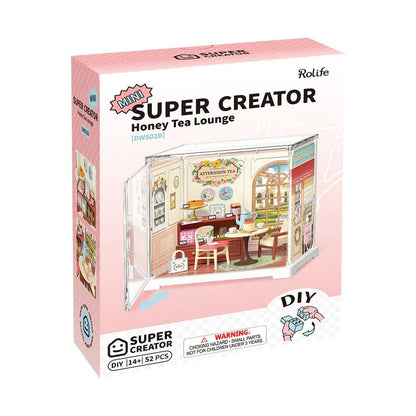 Rolife Honey Tea Lounge DIY Miniature Store Kit (DWS02B) | Mini Super Creator Tea Shop