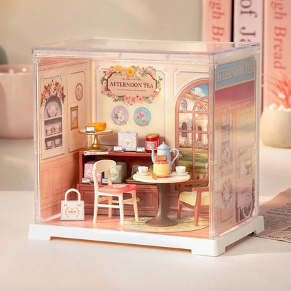 Rolife Honey Tea Lounge DIY Miniature Store Kit (DWS02B) | Mini Super Creator Tea Shop