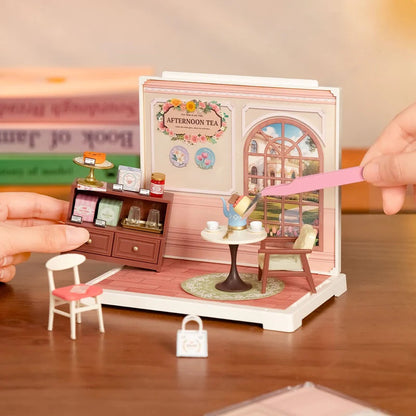 Rolife Honey Tea Lounge DIY Miniature Store Kit (DWS02B) | Mini Super Creator Tea Shop