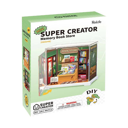 Rolife Memory Book Store DIY Miniature Store Kit (DWS04B) | Mini Super Creator Bookshop