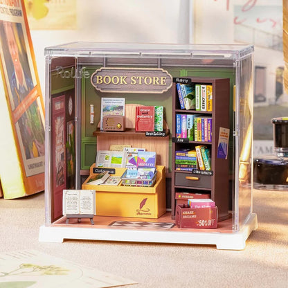 Rolife Memory Book Store DIY Miniature Store Kit (DWS04B) | Mini Super Creator Bookshop
