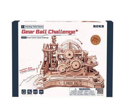 ROKR Gear Ball Challenge 3D Wooden Puzzle (EGC01) | Interactive Marble Run Game