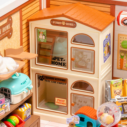Rolife Furry Friends’ Home DW027 - pet shop shelving and decorative details