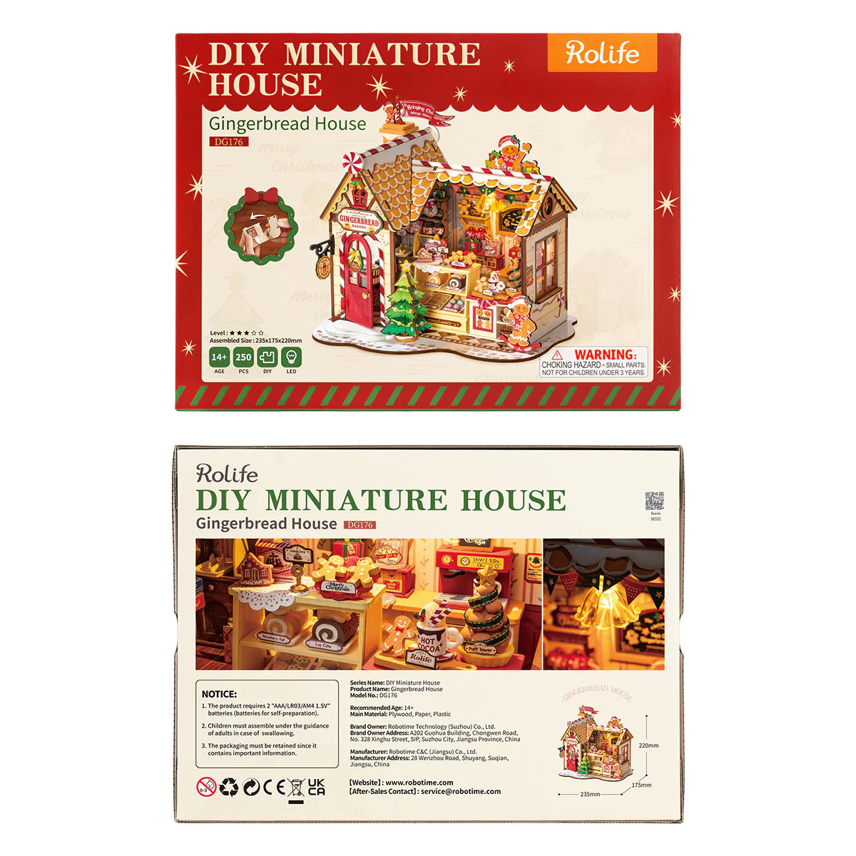 Rolife Gingerbread House DIY Miniature House Kit (DG176) | 1:18 Scale