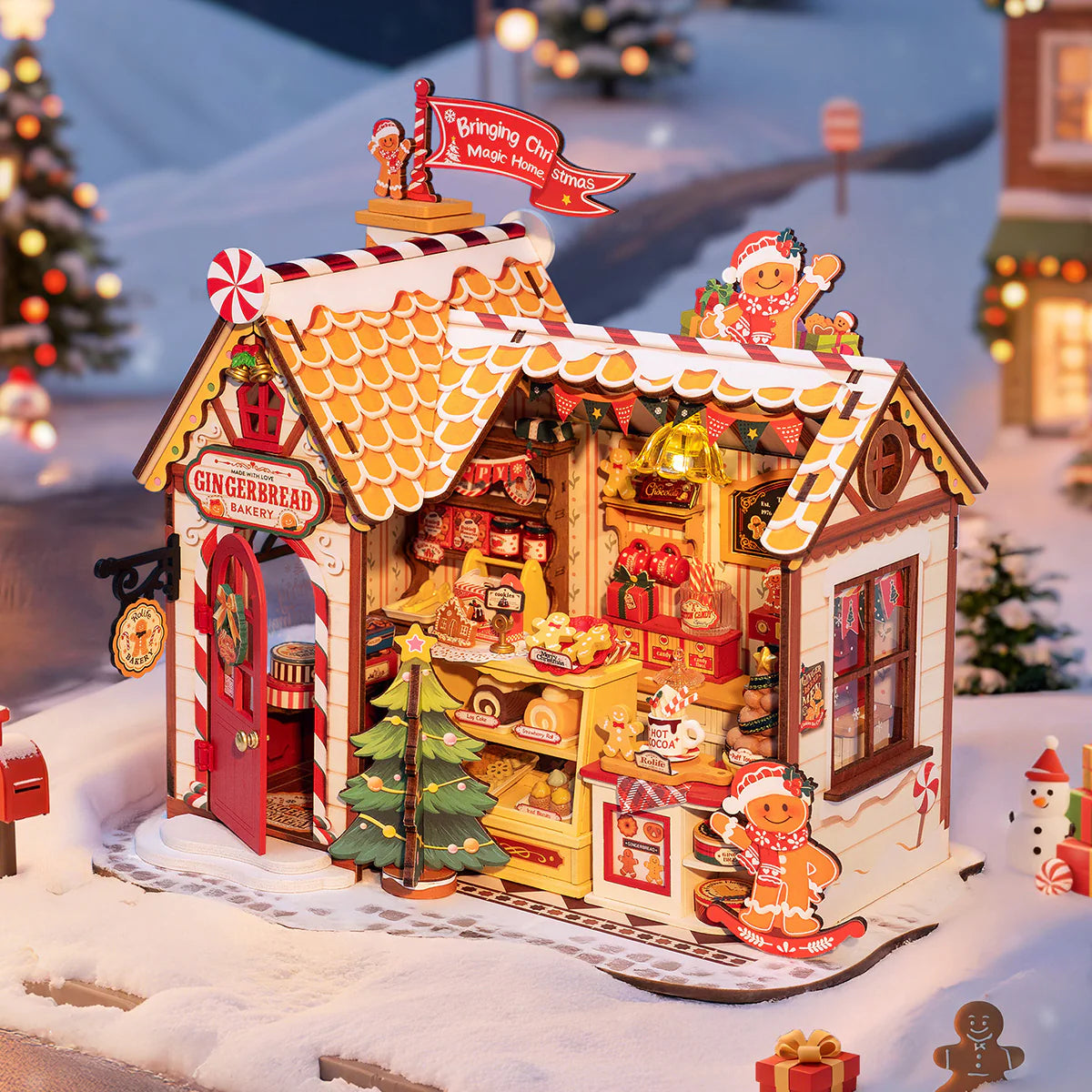 Rolife Gingerbread House DIY Miniature House Kit (DG176) | 1:18 Scale