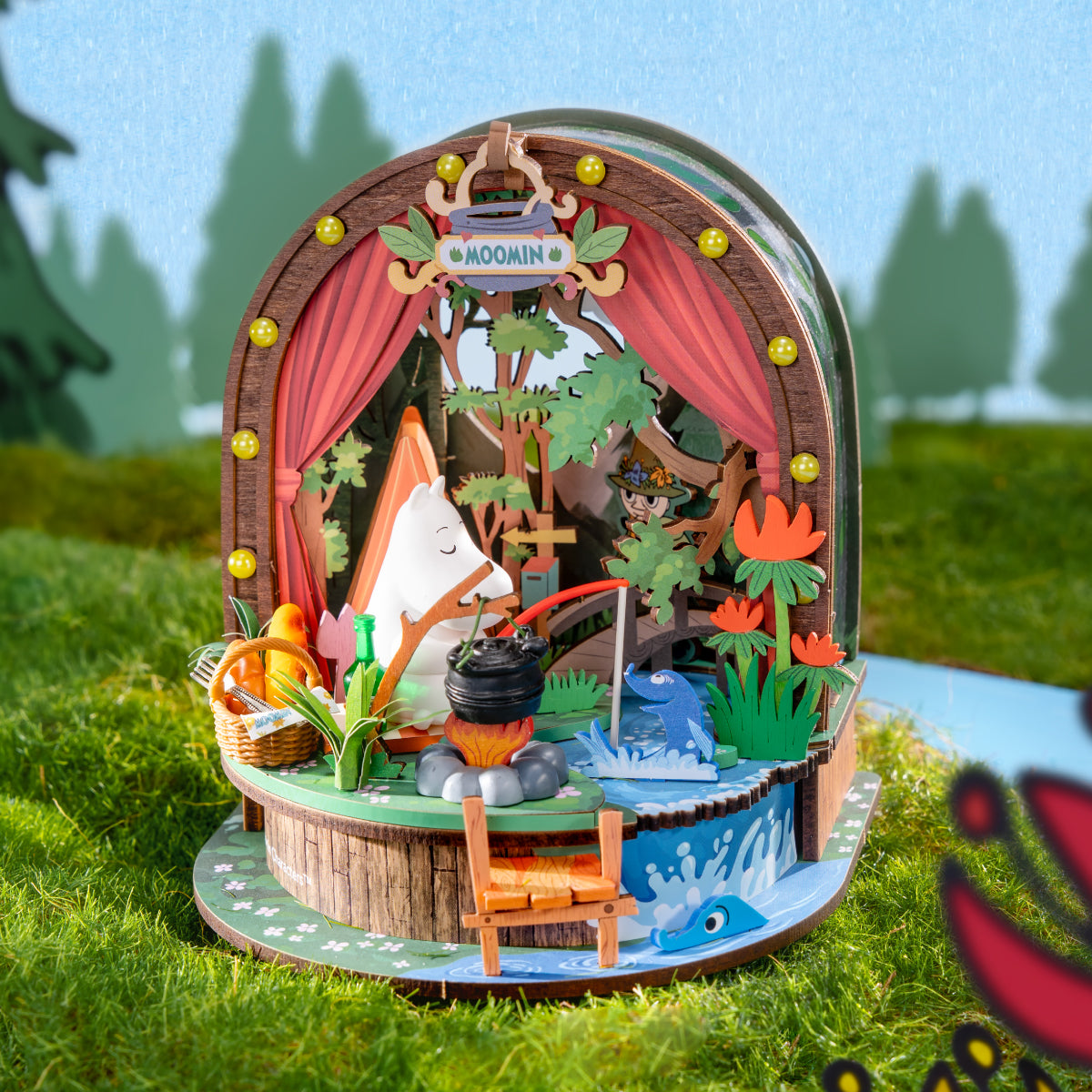 Rolife Rolife Moomintroll's Forest Camp DA010 - green Moomintroll forest camp scene