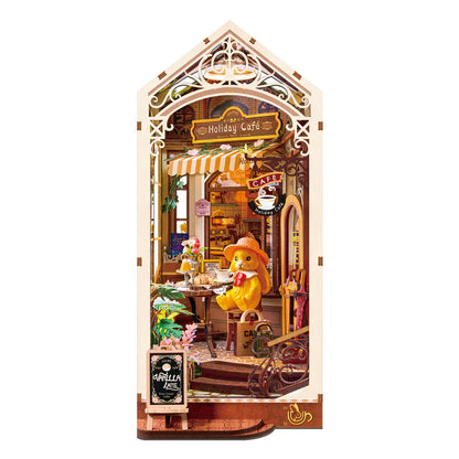 Rolife Holiday Cafe DIY Book Nook Shelf Insert (TGB15) | Touch Light