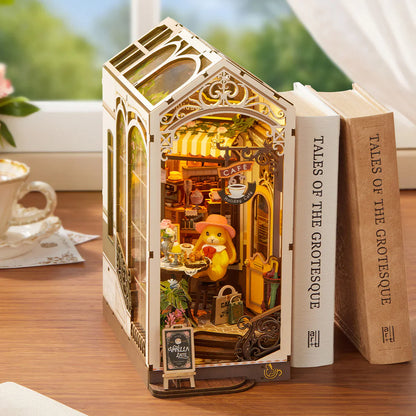 Rolife Holiday Cafe DIY Book Nook Shelf Insert (TGB15) | Touch Light