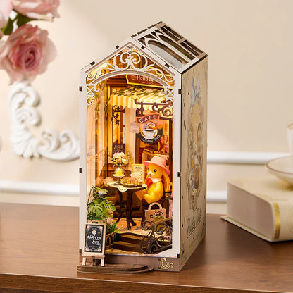 Rolife Holiday Cafe DIY Book Nook Shelf Insert (TGB15) | Touch Light