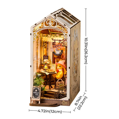 Rolife Holiday Cafe DIY Book Nook Shelf Insert (TGB15) | Touch Light