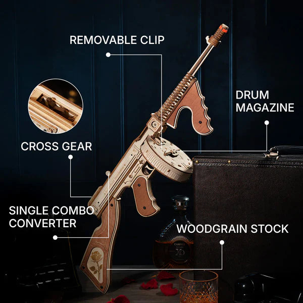 Thompson Submachine Toy Gun (LQB01) | Drum Magazine Shooter Display
