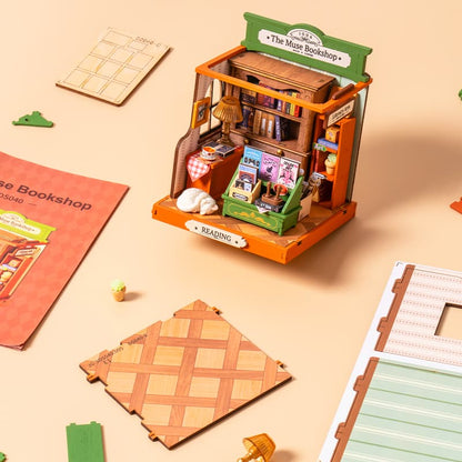 Rolife The Muse Bookshop DIY Miniature House Kit (DS040) | 1:28 Scale