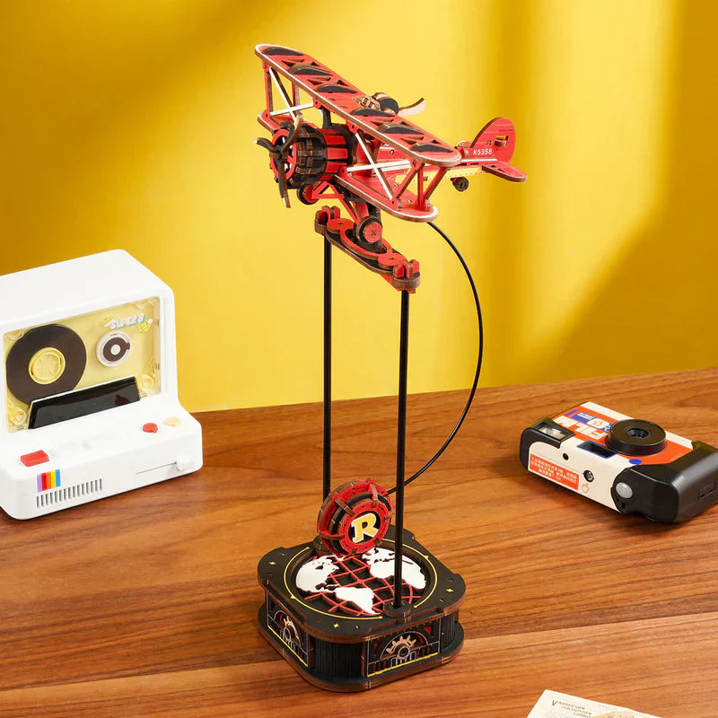 ROKR DIY Gravity Swing Sky Captain - MCD01 | Mechanical 3D Wooden Puzzle with Auto-Swing Feature