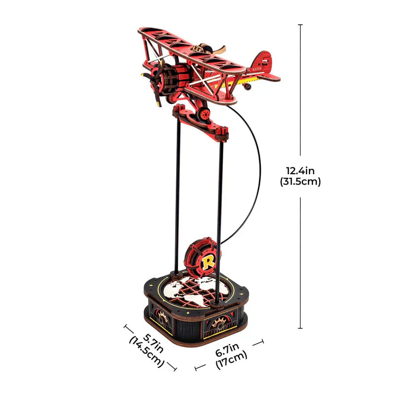 ROKR DIY Gravity Swing Sky Captain - MCD01 | Mechanical 3D Wooden Puzzle with Auto-Swing Feature