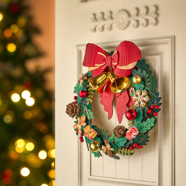 Rolife Christmas Wreath 3D Wooden Puzzle (TGL04) | Festive DIY Holiday Display