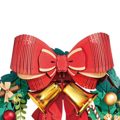 Rolife Christmas Wreath 3D Wooden Puzzle (TGL04) | Festive DIY Holiday Display