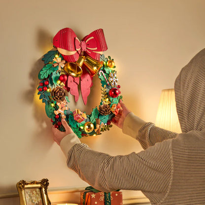 Rolife Christmas Wreath 3D Wooden Puzzle (TGL04) | Festive DIY Holiday Display