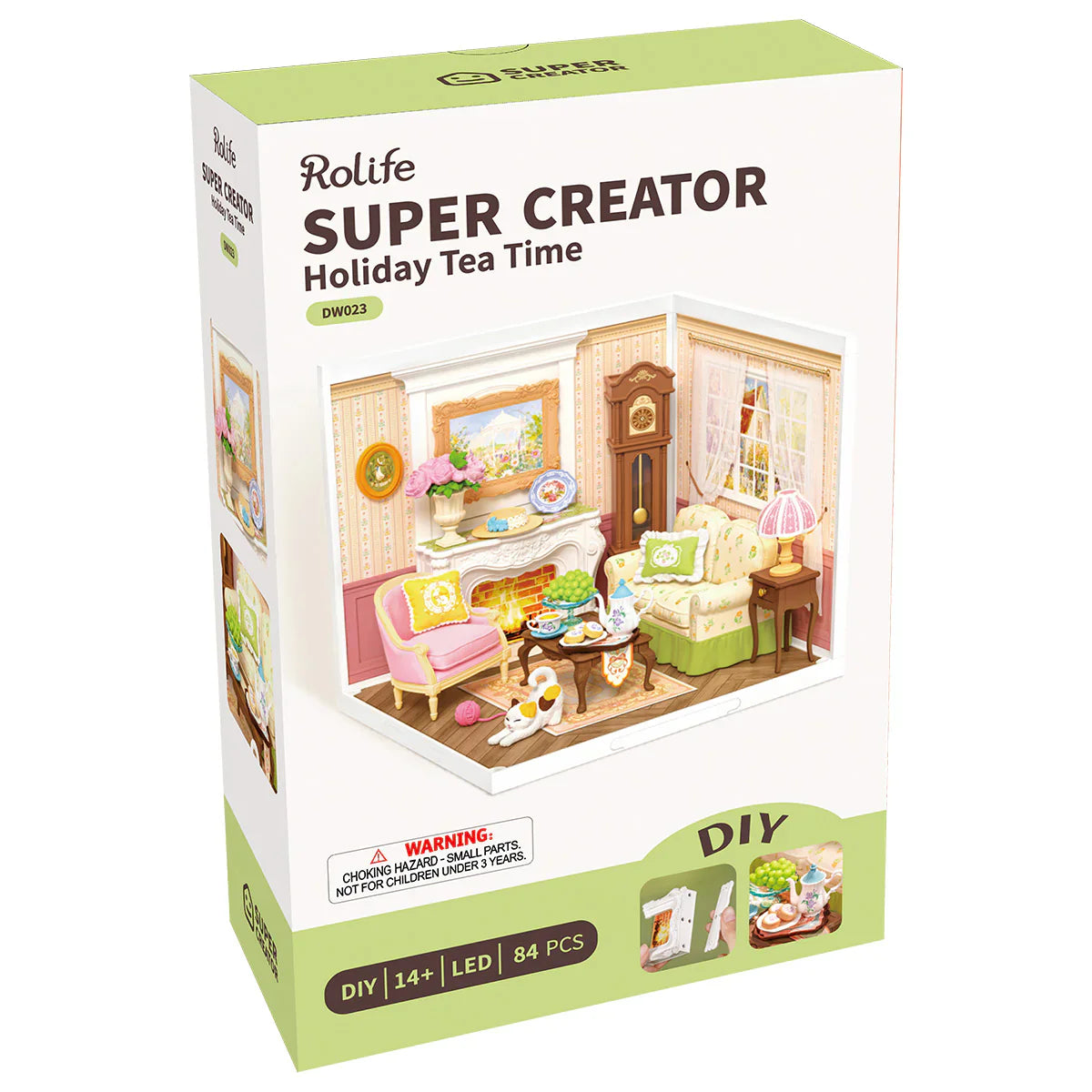 Rolife Super Creator Holiday Tea Time DIY Miniature House (DW023) | 1:24 Scale