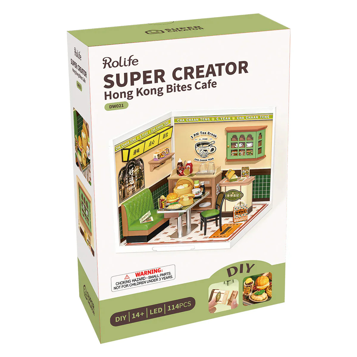 Rolife Super Creator Hong Kong Bites Cafe DIY Miniature House (DW021) | 1:24 Scale