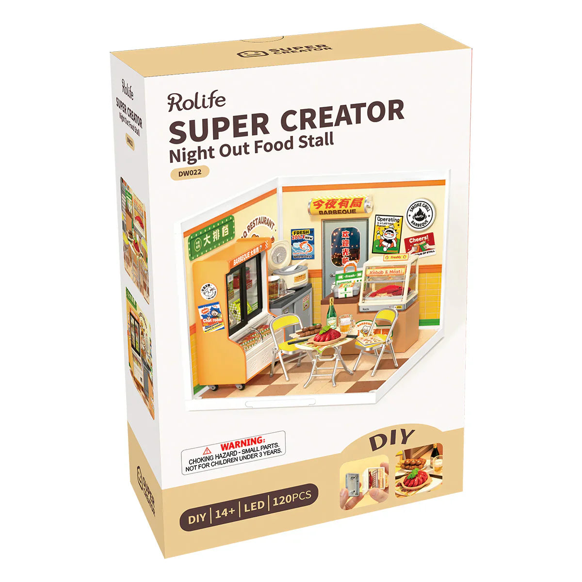 Rolife Super Creator Night Out Food Stall DIY Miniature House (DW022) | 1:24 Scale