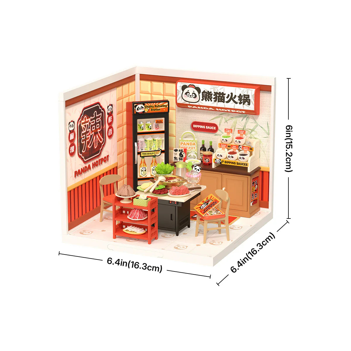 Rolife Super Creator Panda Hot Pot DIY Miniature House (DW020) | 1:24 Scale